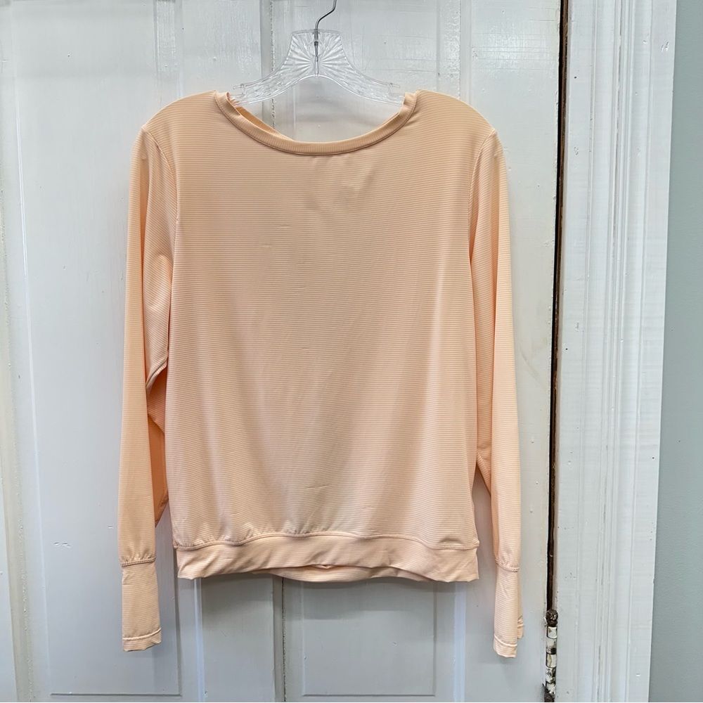 NWOT Zyia Active‎ peach mesh back long sleeve tee activewear top women's small